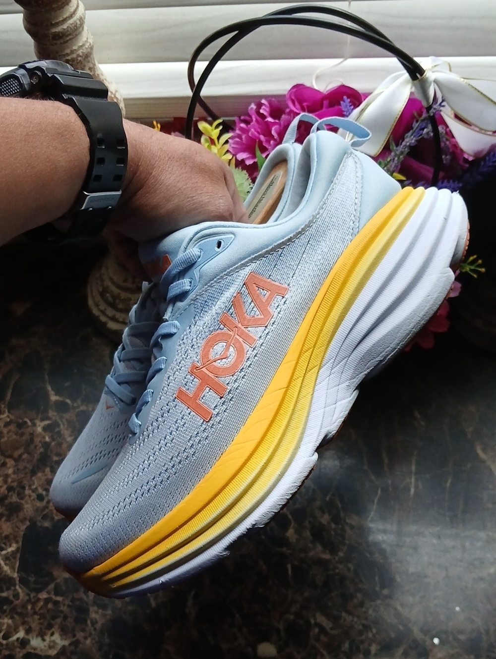 Hoka One Bondi 8 Comfort/Lifestyle Medical Field Shoes Size 7.5D Wide for Women - Picture 8 of 12